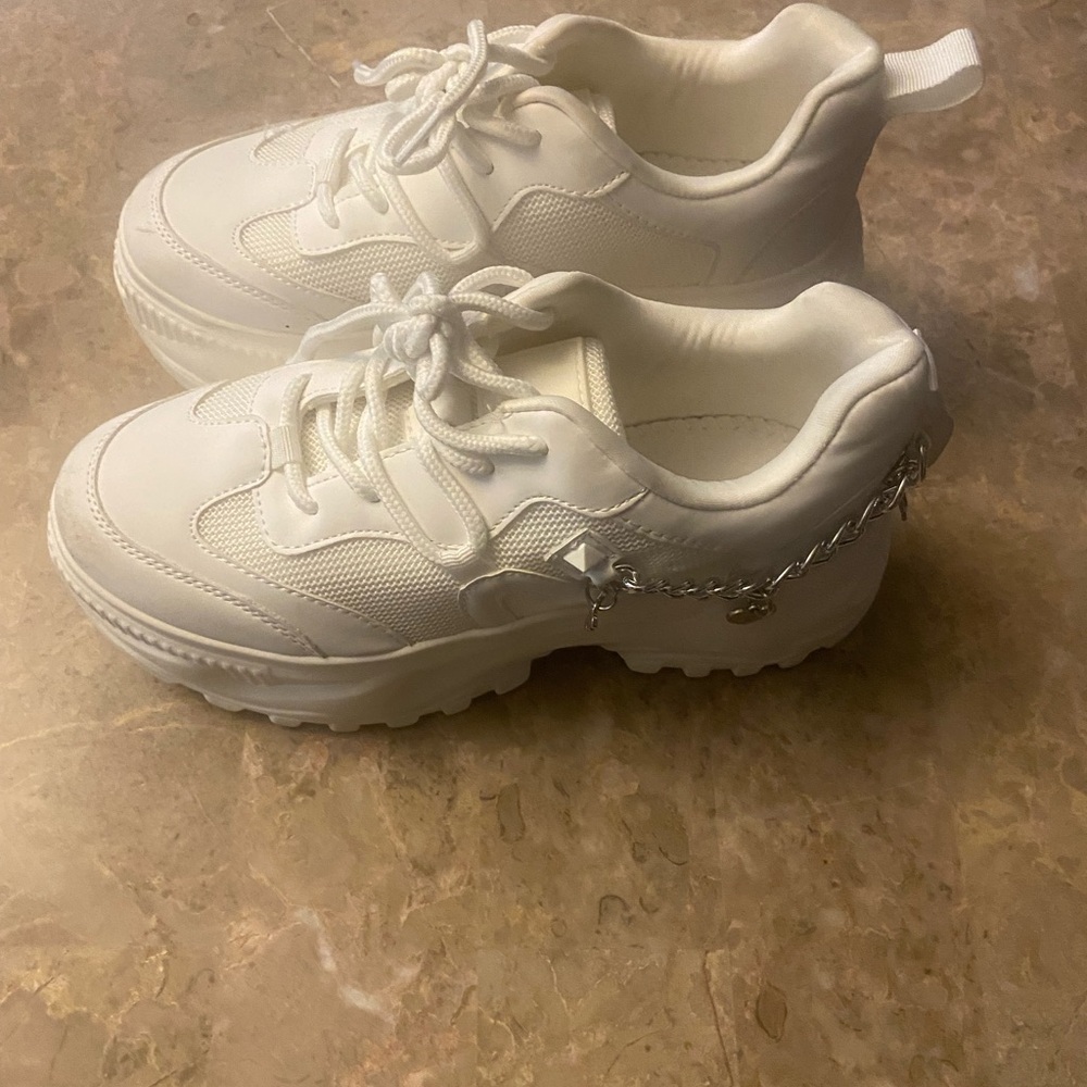 Call It Spring White Sneakers with Bow Detail